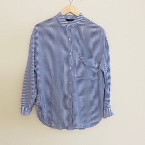 Zara Blue Stripe Button Down Shirt